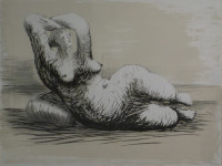 Henry Moore - Inglaterra 1898 1986 - Reclining woman on beach - litografia - 55 x 75 cms - 1981
